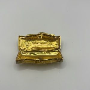 1987 Estée Lauder Gold Bow solid perfume case
